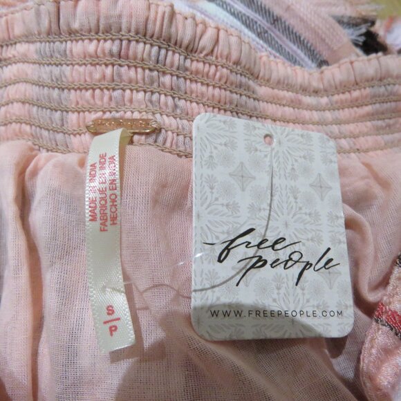 FREE PEOPLE Bordeaux Plaid Maxi Skirt in Pink Peach Grunge Boho Punk Peasant NWT - Picture 14 of 14